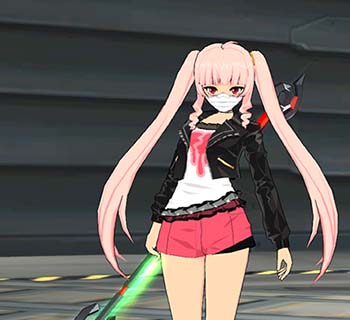 SoulWorker Costume Red Eyes Pink Hair